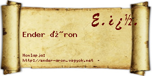 Ender Áron névjegykártya