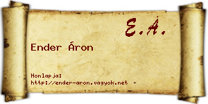 Ender Áron névjegykártya